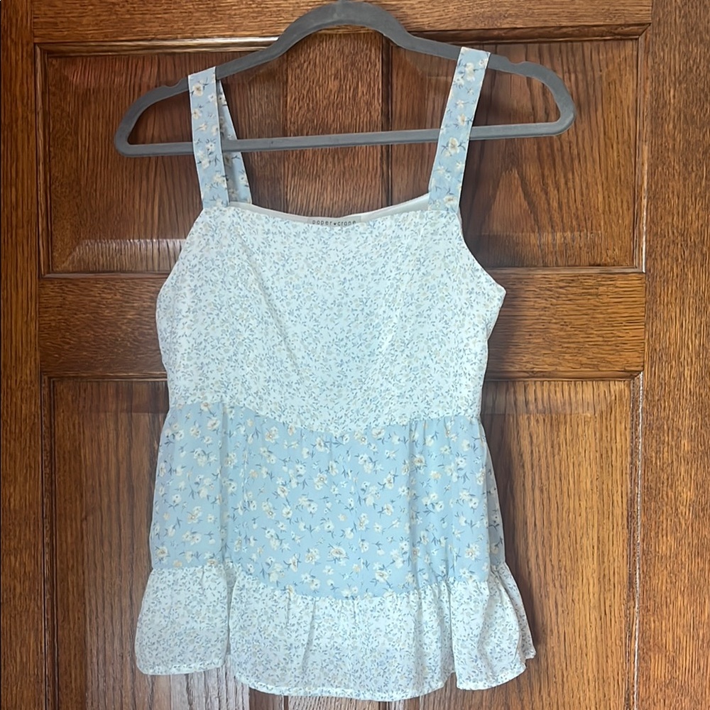 Marshalls Blue Ruffled Tiered Tank Top